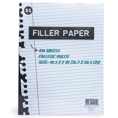 college ruled filler paper - 150 sheets