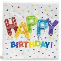 happy birthday rainbow balloon napkins 16-count