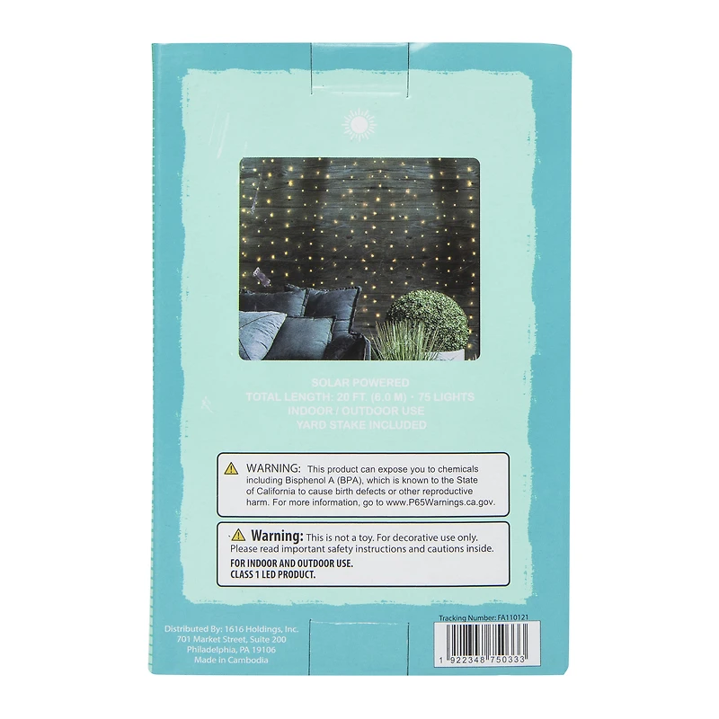 solar-powered fairy string lights 20ft