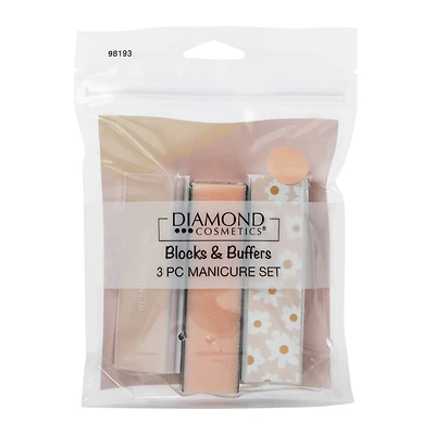 3-piece blocks & buffers nail care set