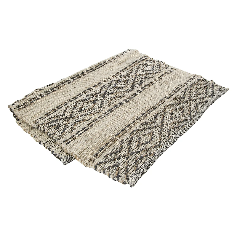 cotton & jute diamond rug 2ft x 3ft