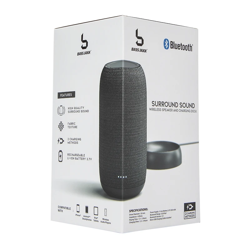surround sound wireless bluetooth® speaker & charging dock