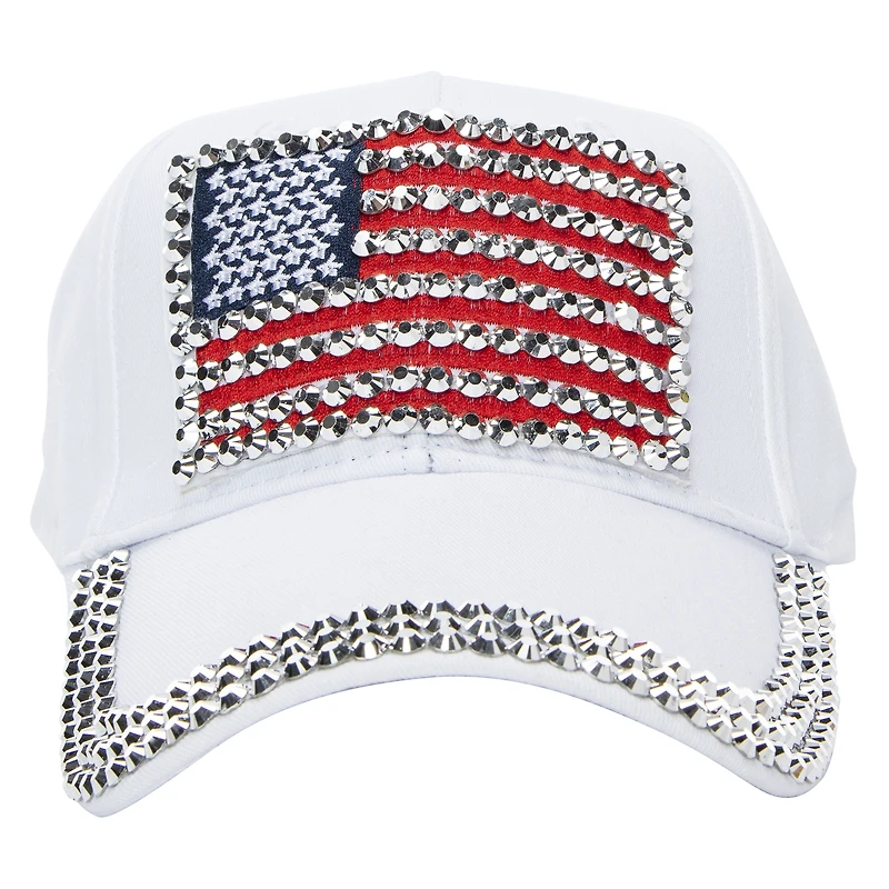 american flag bling baseball cap