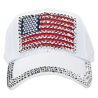 american flag bling baseball cap
