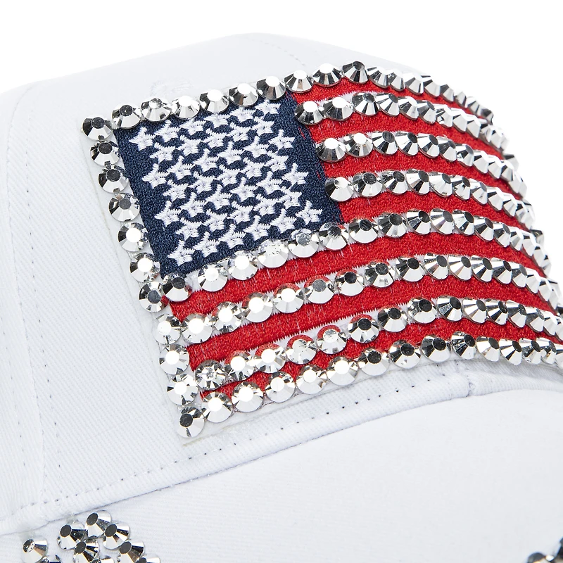 american flag bling baseball cap