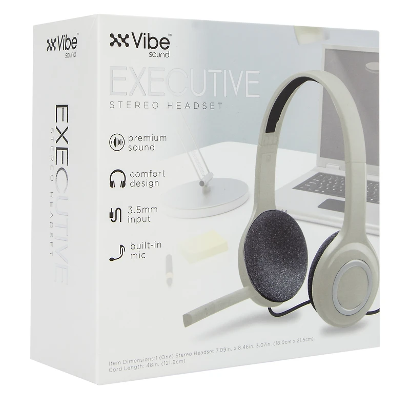 executive stereo headset with boom mic