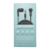 ear candy wired earbuds with protective case