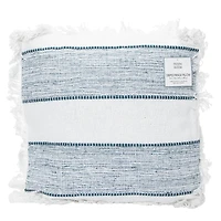 striped throw pillow with fringe 16in x