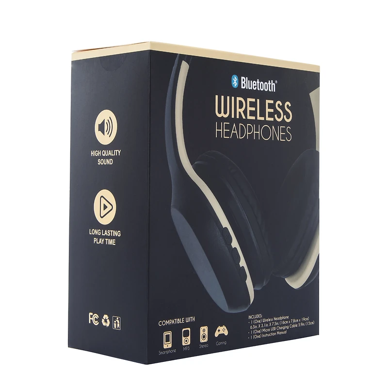 2-in-1 wireless & wired bluetooth® headphones with mic