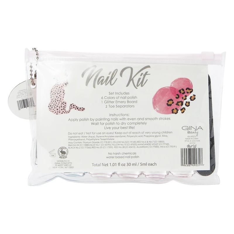 10-piece nail kit with polish & accessories