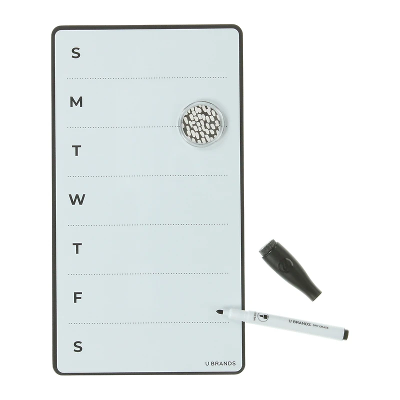 frameless dry erase weekly calendar 5.5in x 10in