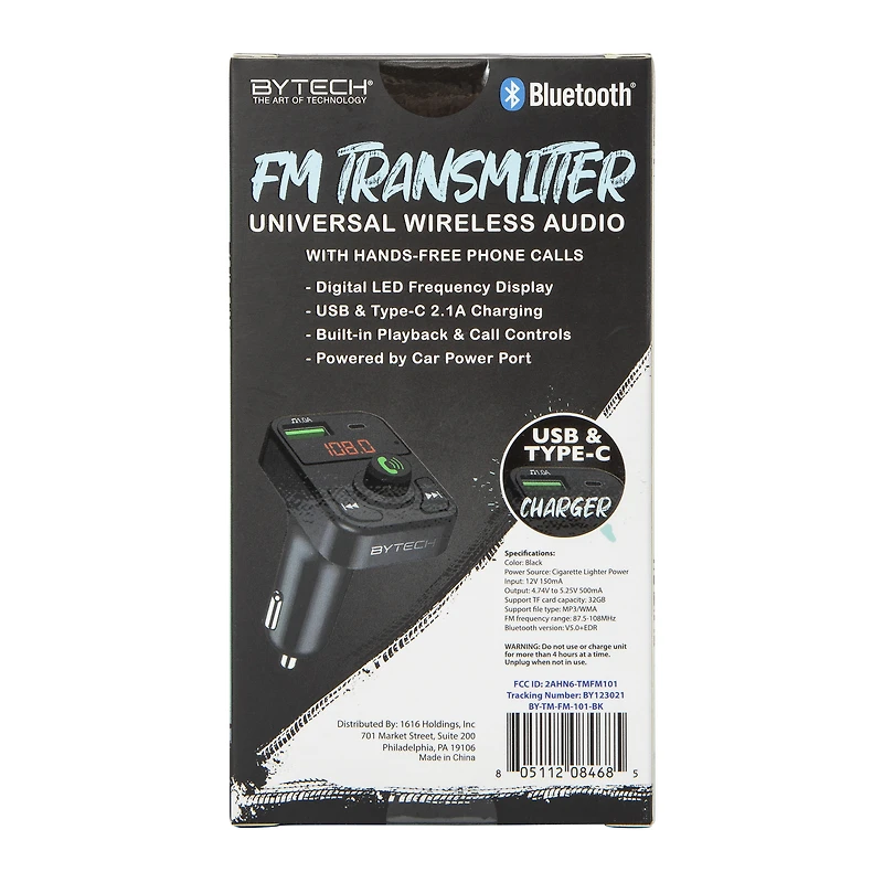 bluetooth® FM transmitter & charger for cars