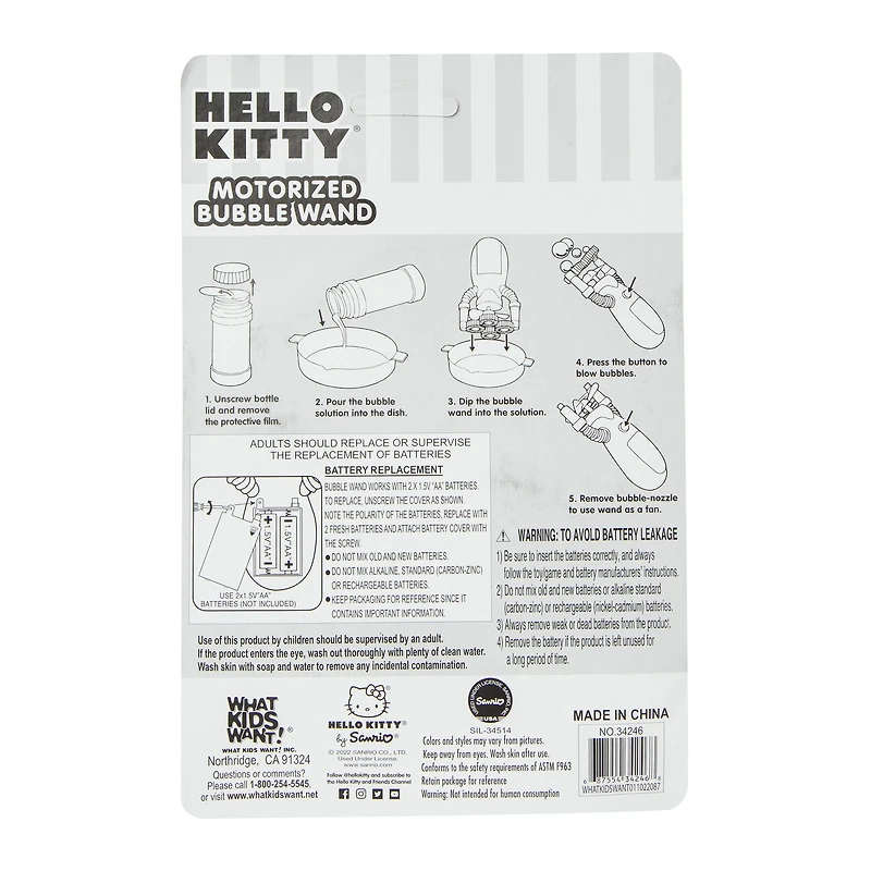 hello kitty® motorized bubble wand & bubble solution