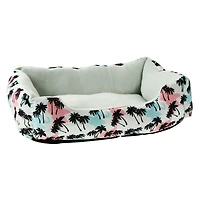 palms print pet cuddler bed 14in x 20in