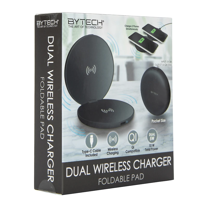 foldable dual wireless charger 10W