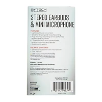 stereo earbuds & mini microphone