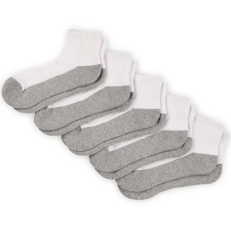 series-8 fitness™ ladies performance qtr crew socks white 5-pack