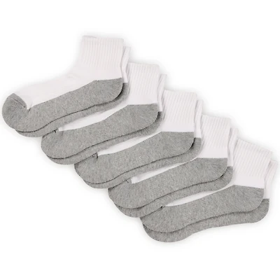 series-8 fitness™ ladies performance qtr crew socks white 5-pack