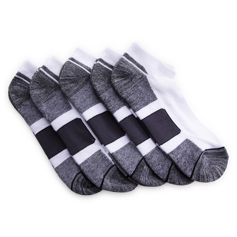 series-8 fitness™ men's performance low cut socks - white 5-pack