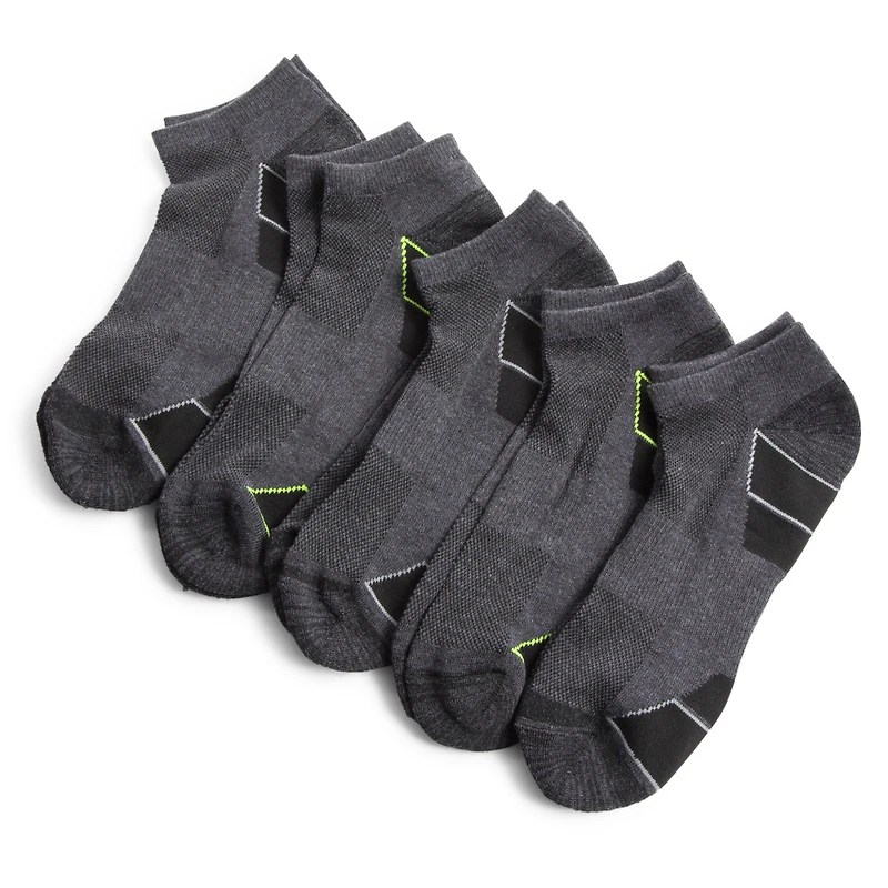 series-8 fitness charcoal gray men´s performance low cut socks 5-pack