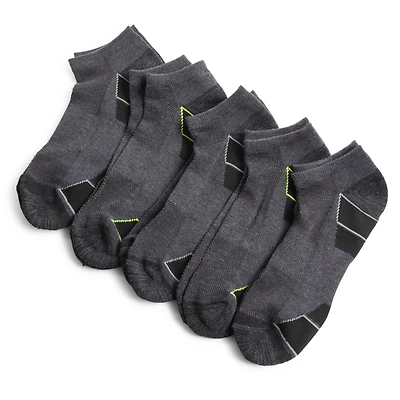 series-8 fitness charcoal gray men´s performance low cut socks 5-pack