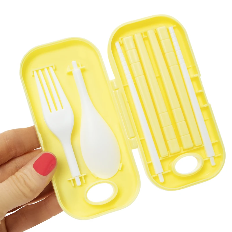 travel food utensils set with case