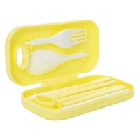 travel food utensils set with case