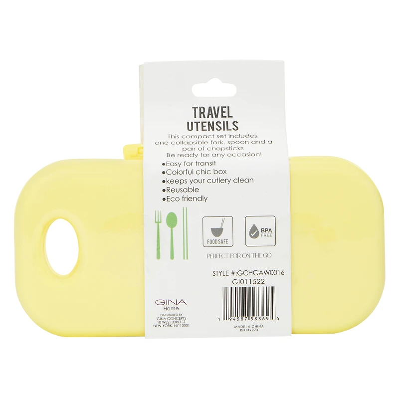 travel food utensils set with case