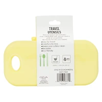 travel food utensils set with case