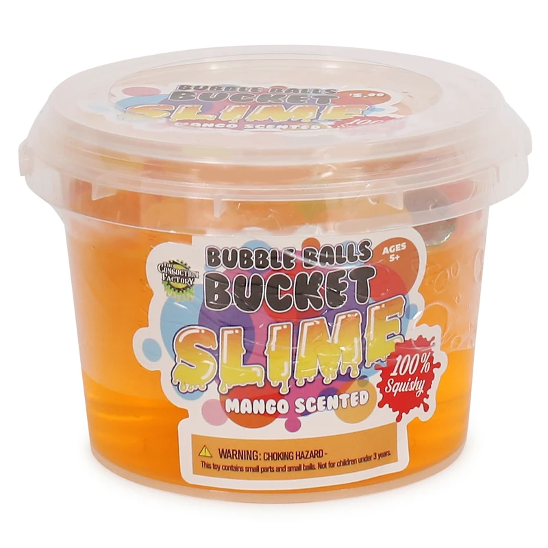 bubble balls orange mango-scented bucket slime