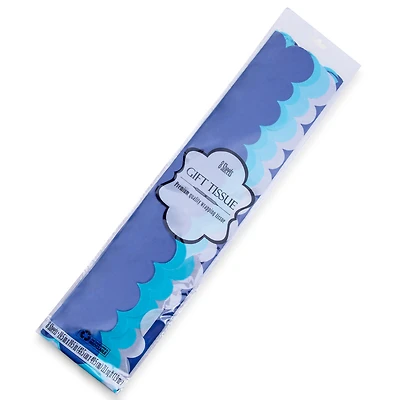 8-count blue scallop edge tissue paper