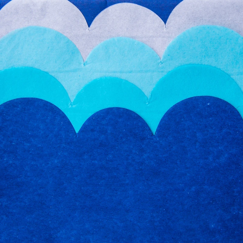 8-count blue scallop edge tissue paper