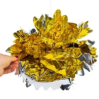 gold & silver metallic film pom pom 17in