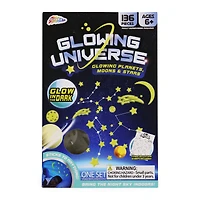 glowing universe: stick-on glow in the dark stars 136-piece set