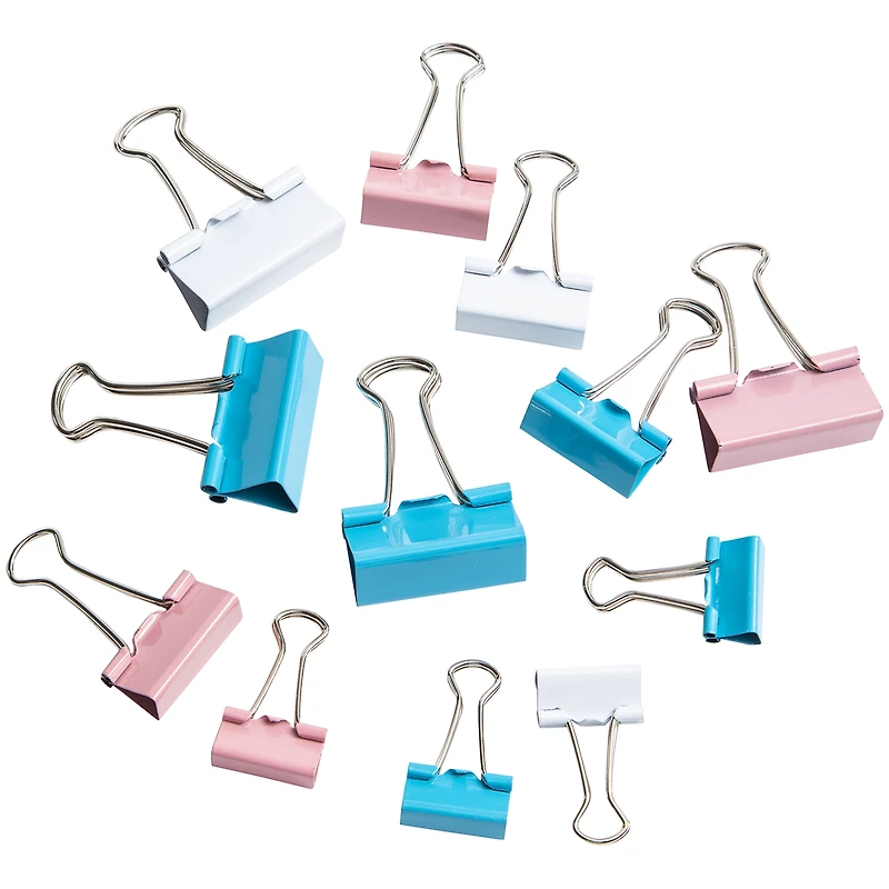 12-count pastel binder clips