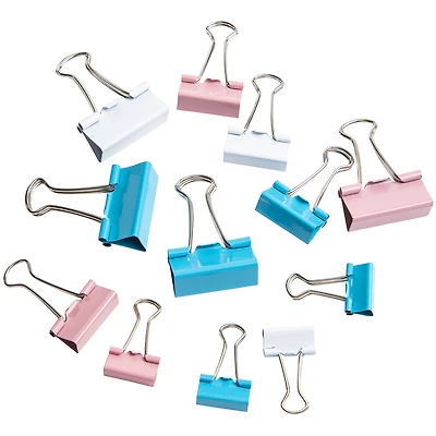 12-count pastel binder clips