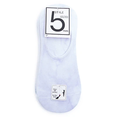 no-show sneaker liner socks 5-pack - lilac tie dye