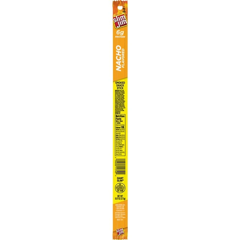 slim jim® giant slim® nacho flavored smoked snack stick 0.97oz