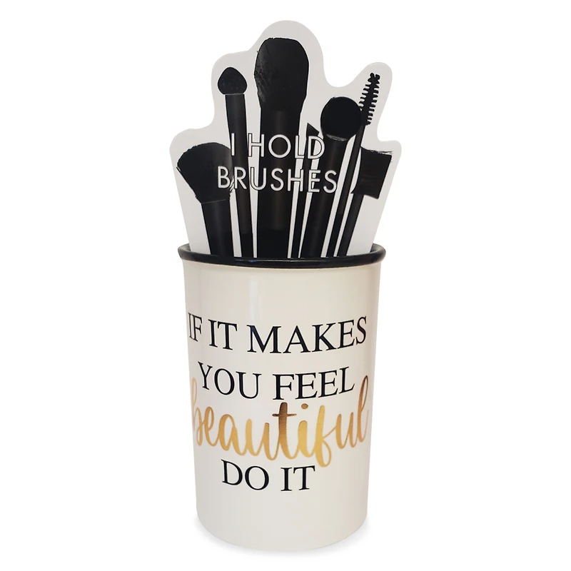 ceramic makeup brush cup - do it