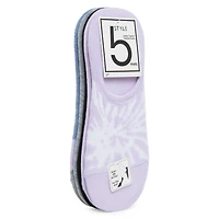 no-show sneaker liner socks 5-pack - tie dye & stripes