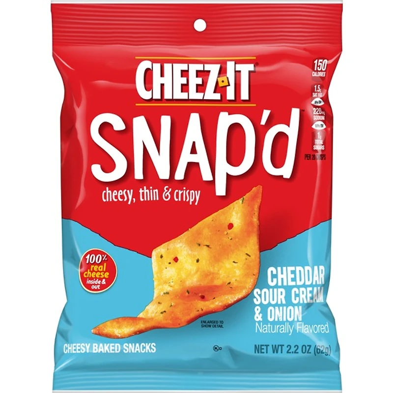 cheez-it snap'd® cheddar sour cream & onion baked snacks 2.2oz