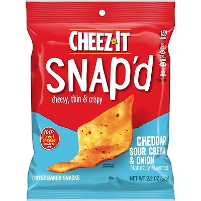 cheez-it snap'd® cheddar sour cream & onion baked snacks 2.2oz