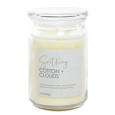 stay at home frosted apothecary jar candle 16oz - cotton & clouds