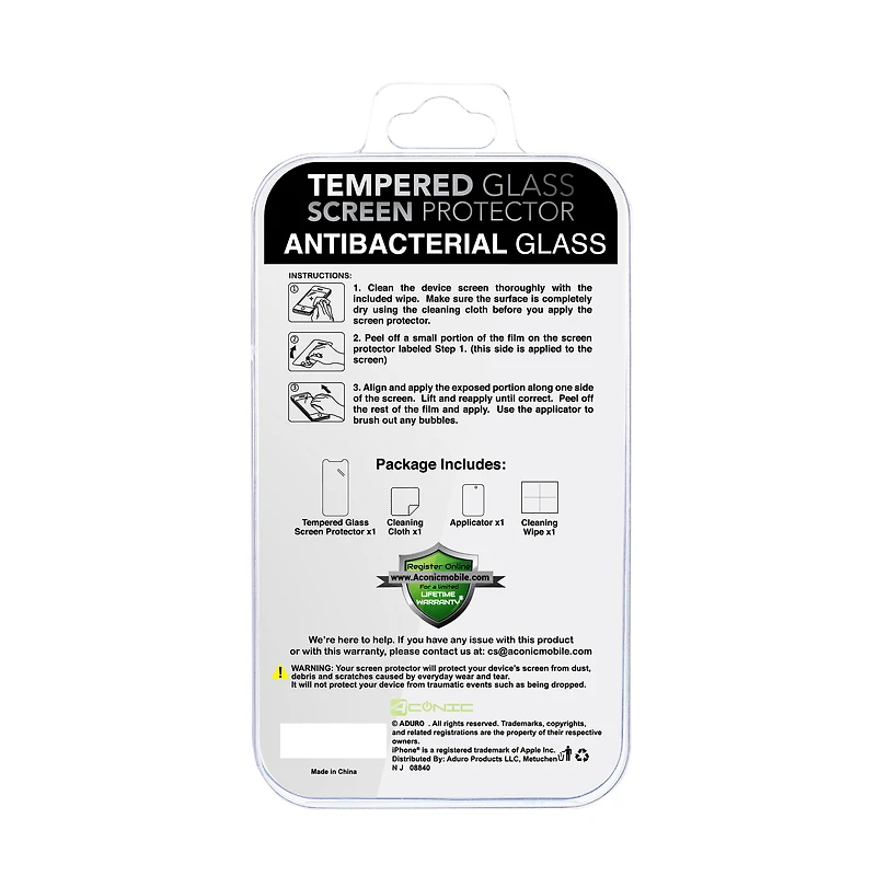 antibacterial tempered glass screen protector for iPhone 12 mini