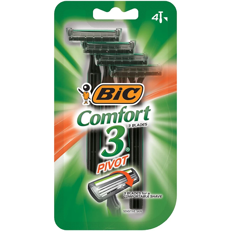 bic® comfort 3® pivot razor 4-pack