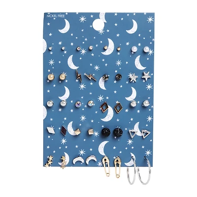 celestial studs & hoop earrings set, 20 pairs