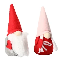 gnome figures 4.5in pink & red 2-pack