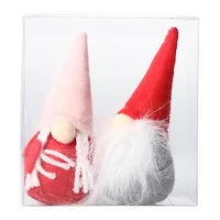 gnome figures 4.5in pink & red 2-pack