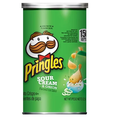 pringles® sour cream & onion potato crisps 2.3oz