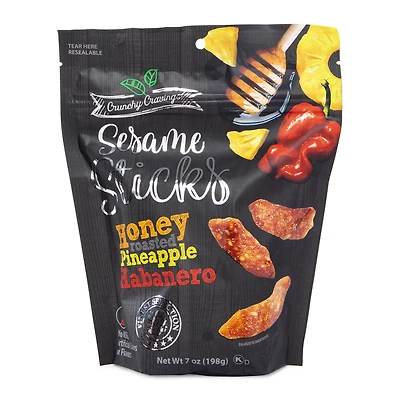 crunchy cravings sesame sticks 7oz - honey roasted pineapple habanero